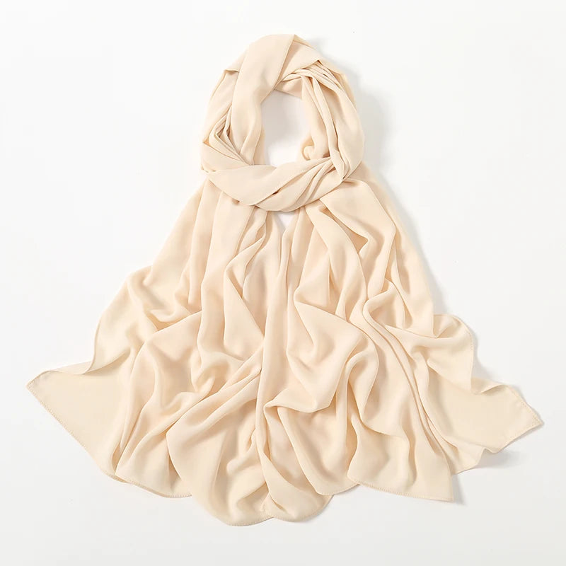 Chiffon Hijab Scarf Muslim Ramadan Abayas Shawl Women Hijab Cloth Premium Chiffon Headscarf Turban Malaysian Islamic Dresses