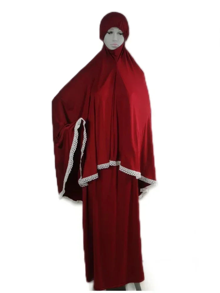 Eid Ramadan Prayer Garment Muslim Women Skirt Sets 2 Piece Abaya Set Dress musulman ensembles Hijab Long Khimar Skirt Sets Niqab