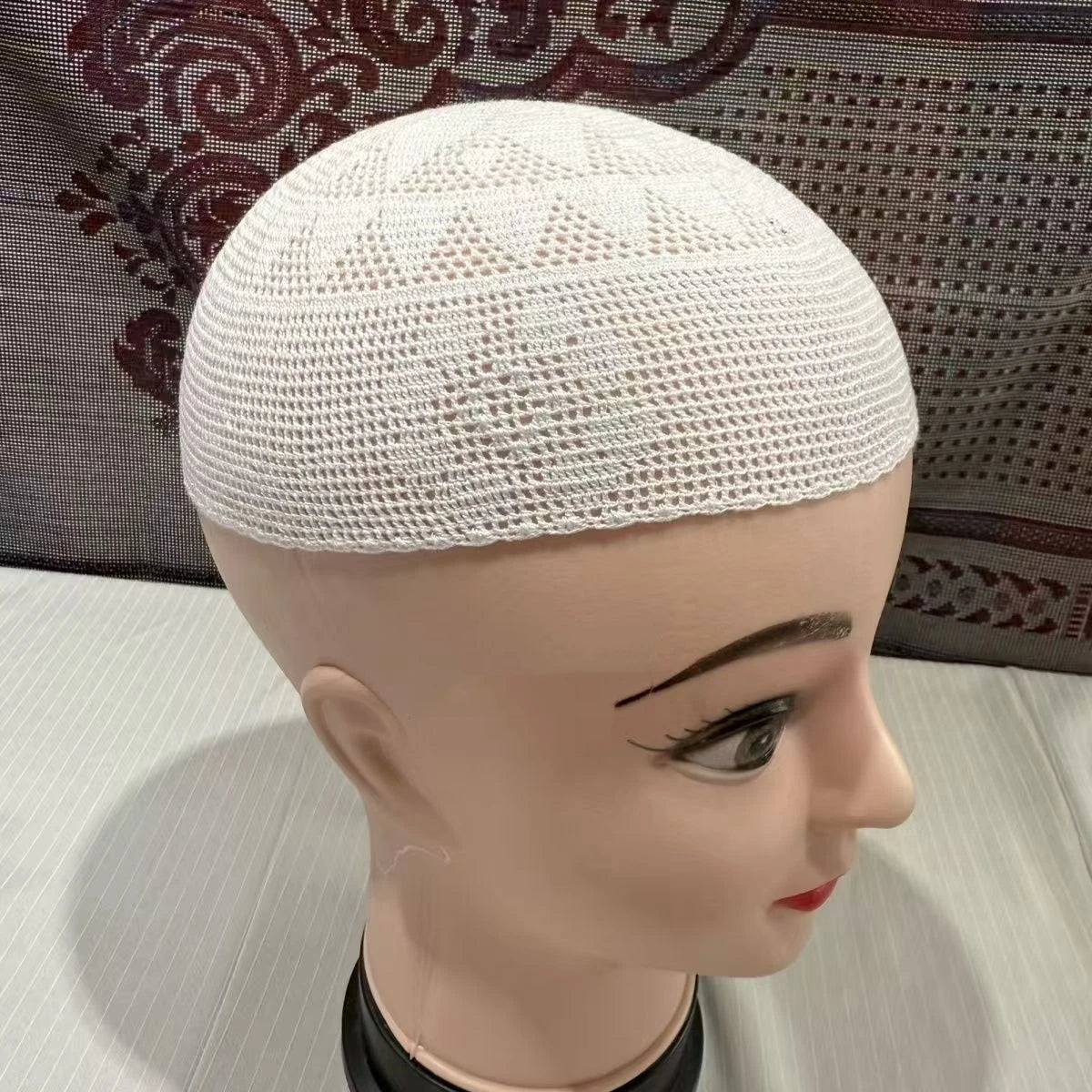 Muslim Caps For Men Clothing Skull Prayer Hat Knitted Mesh Kufi Kippah Islamic Saudi Arabia Jewish Summer 0774