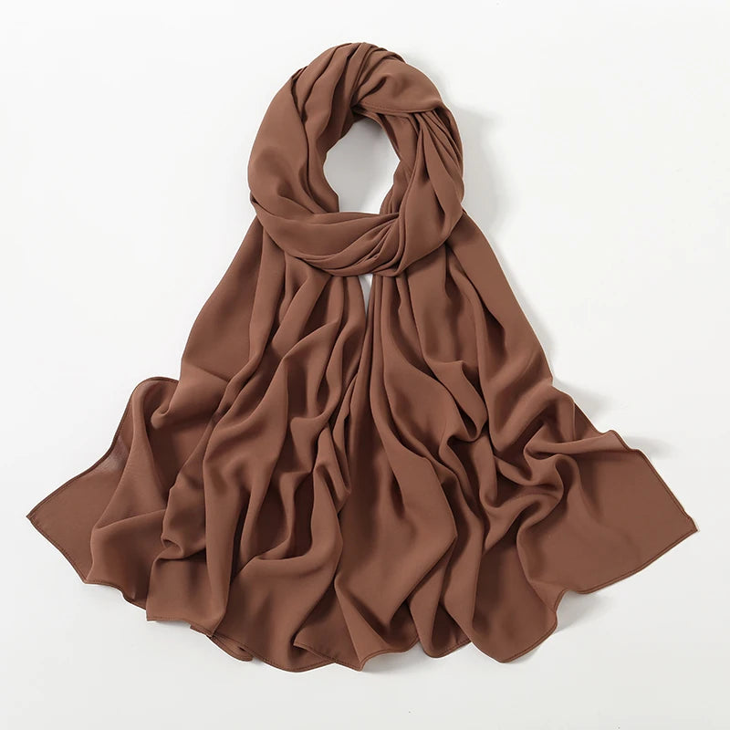 Chiffon Hijab Scarf Muslim Ramadan Abayas Shawl Women Hijab Cloth Premium Chiffon Headscarf Turban Malaysian Islamic Dresses