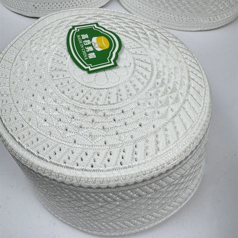 Muslim Caps For Men Clothing Hat Turkey Tax Kippa Kufi Saudi Islamic Prayer White Embroidery Mesh Summer 03500