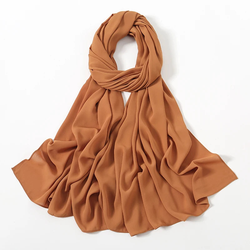 Chiffon Hijab Scarf Muslim Ramadan Abayas Shawl Women Hijab Cloth Premium Chiffon Headscarf Turban Malaysian Islamic Dresses