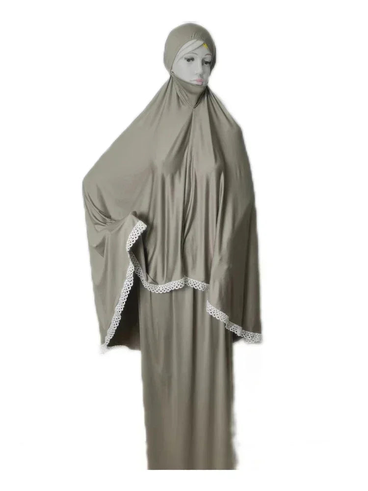 Eid Ramadan Prayer Garment Muslim Women Skirt Sets 2 Piece Abaya Set Dress musulman ensembles Hijab Long Khimar Skirt Sets Niqab