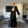 Eid Muslim Sets Women Kimono Cardigan Skirt 2 Piece Dress Turkey Outfit Islam Clothing Dubai Abaya Suit Ensemble Femme Musulmane