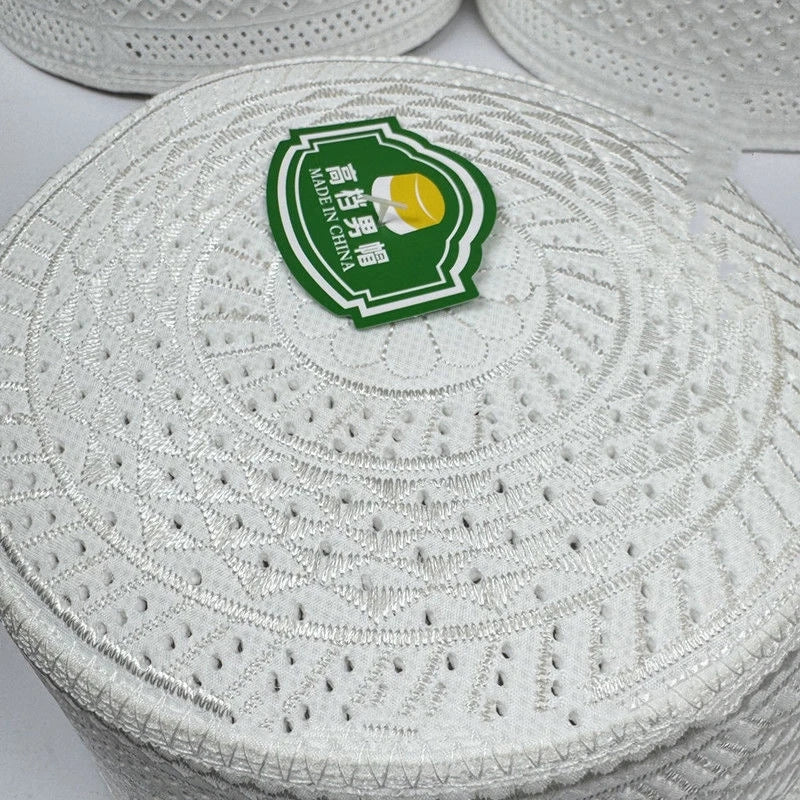 Muslim Caps For Men Clothing Hat Turkey Tax Kippa Kufi Saudi Islamic Prayer White Embroidery Mesh Summer 03500
