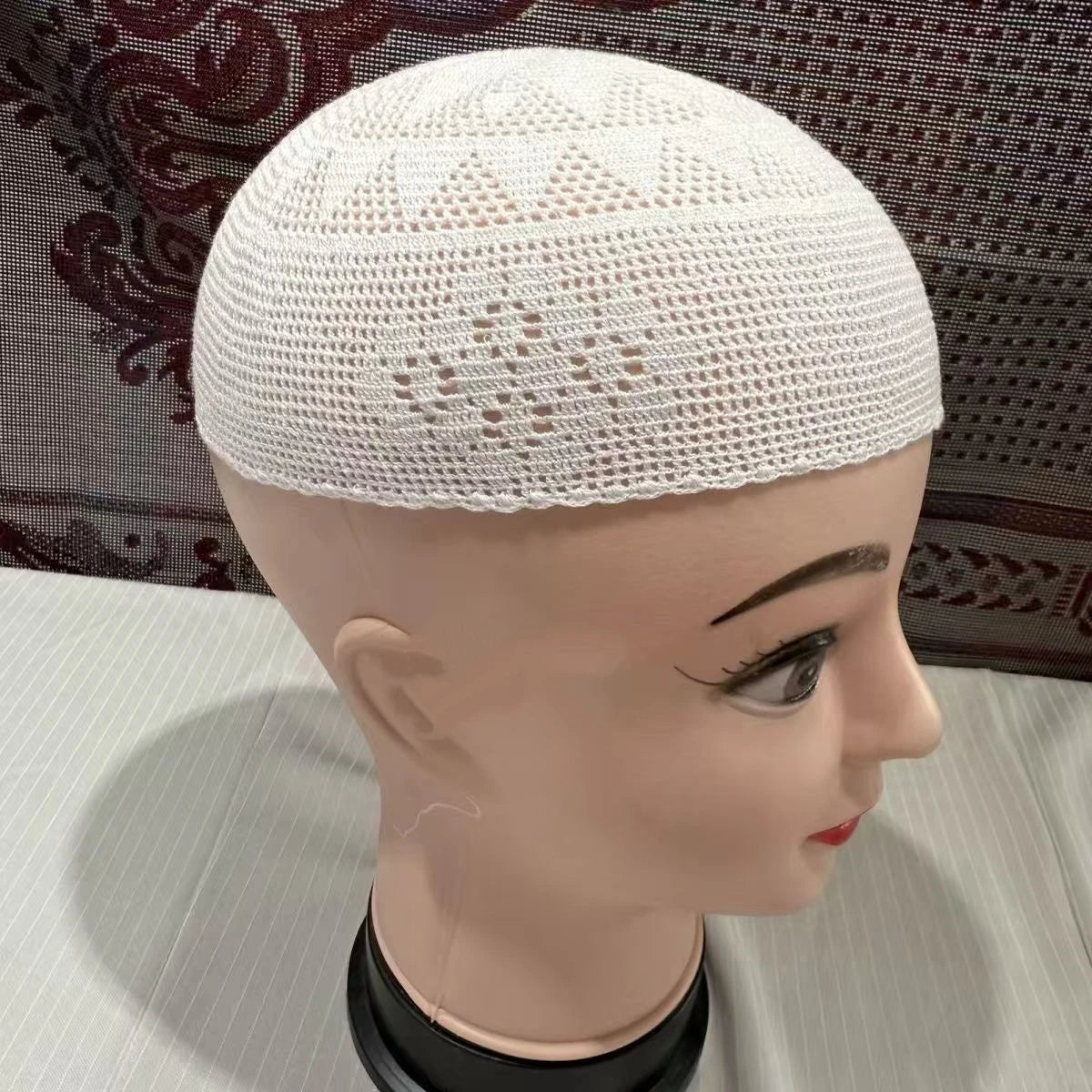 Muslim Caps For Men Clothing Skull Prayer Hat Knitted Mesh Kufi Kippah Islamic Saudi Arabia Jewish Summer 0774