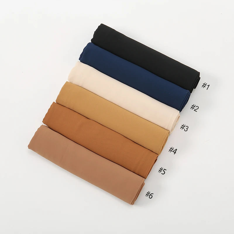 Chiffon Hijab Scarf Muslim Ramadan Abayas Shawl Women Hijab Cloth Premium Chiffon Headscarf Turban Malaysian Islamic Dresses