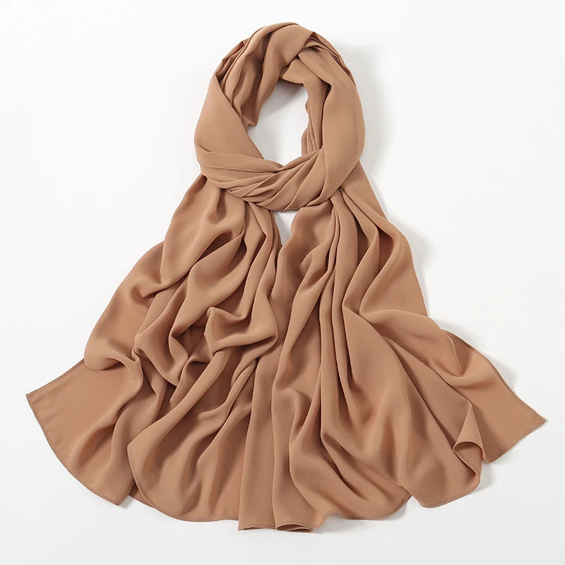Chiffon Hijab Scarf Muslim Ramadan Abayas Shawl Women Hijab Cloth Premium Chiffon Headscarf Turban Malaysian Islamic Dresses