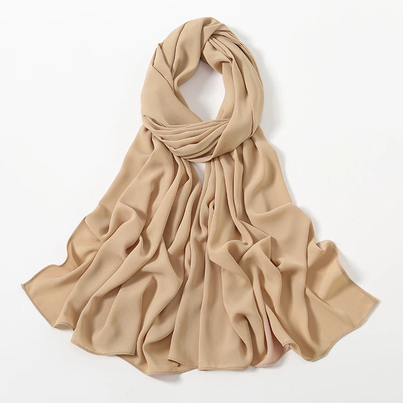 Chiffon Hijab Scarf Muslim Ramadan Abayas Shawl Women Hijab Cloth Premium Chiffon Headscarf Turban Malaysian Islamic Dresses