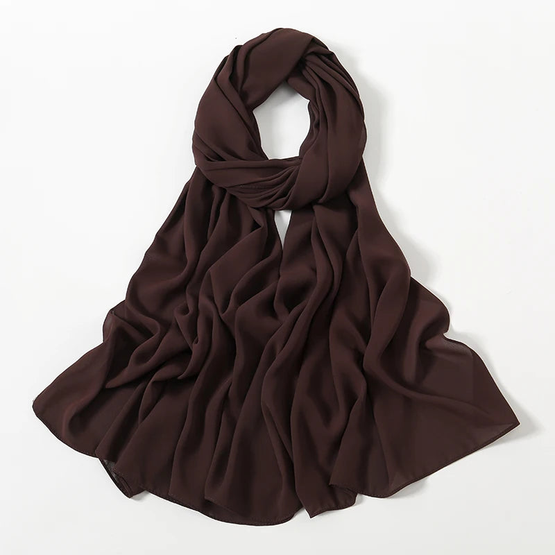 Chiffon Hijab Scarf Muslim Ramadan Abayas Shawl Women Hijab Cloth Premium Chiffon Headscarf Turban Malaysian Islamic Dresses