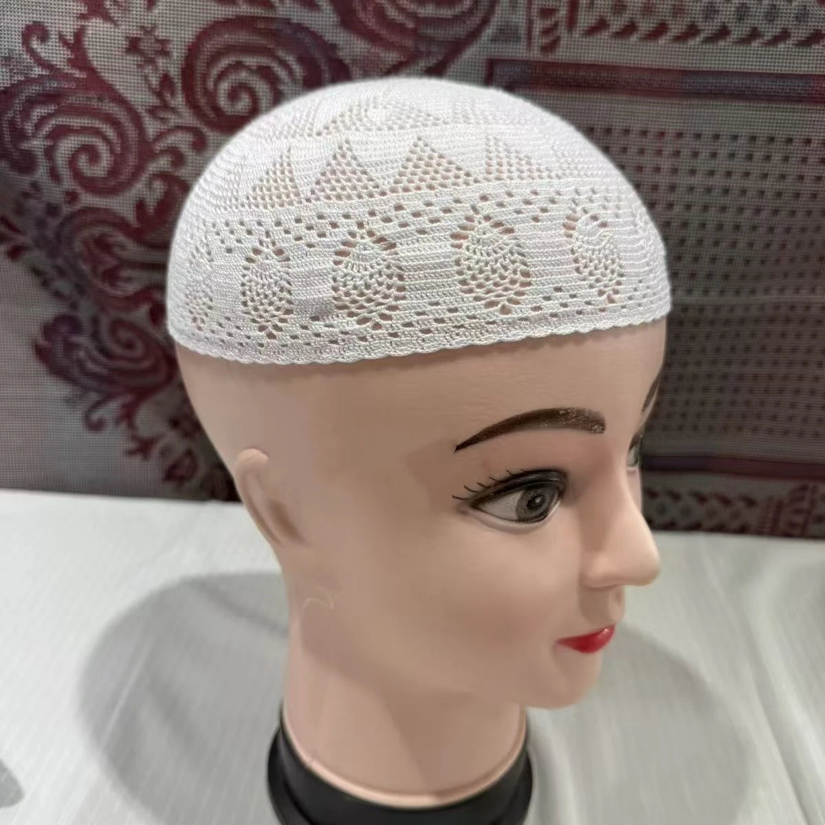 Muslim Caps For Men Clothing Skull Prayer Hat Knitted Mesh Kufi Kippah Islamic Saudi Arabia Jewish Summer 0774