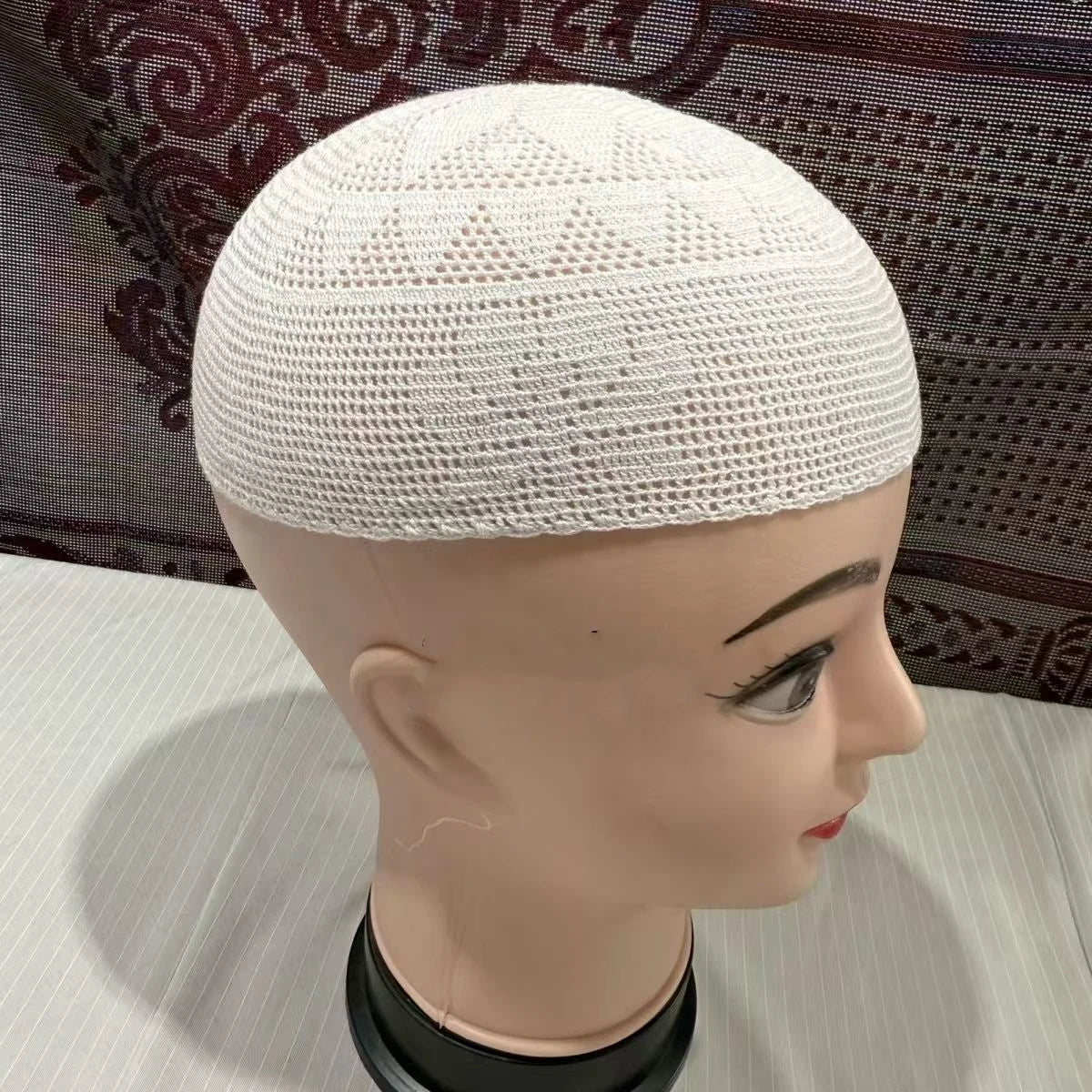 Muslim Caps For Men Clothing Skull Prayer Hat Knitted Mesh Kufi Kippah Islamic Saudi Arabia Jewish Summer 0774