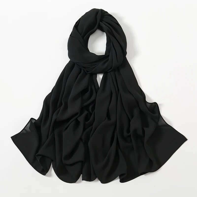 Chiffon Hijab Scarf Muslim Ramadan Abayas Shawl Women Hijab Cloth Premium Chiffon Headscarf Turban Malaysian Islamic Dresses