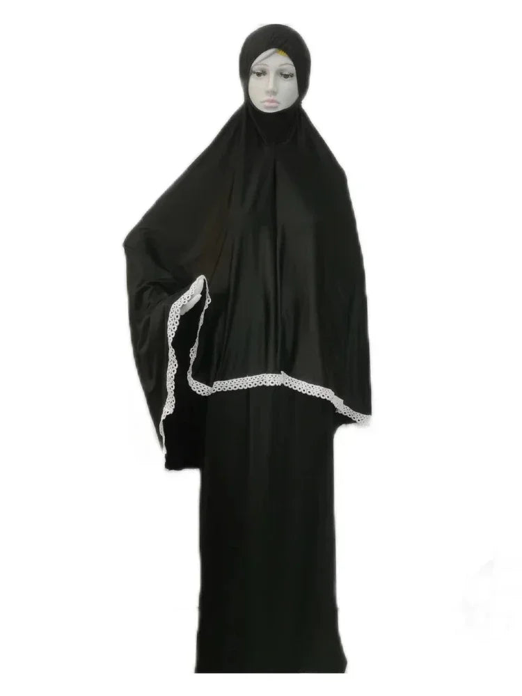 Eid Ramadan Prayer Garment Muslim Women Skirt Sets 2 Piece Abaya Set Dress musulman ensembles Hijab Long Khimar Skirt Sets Niqab