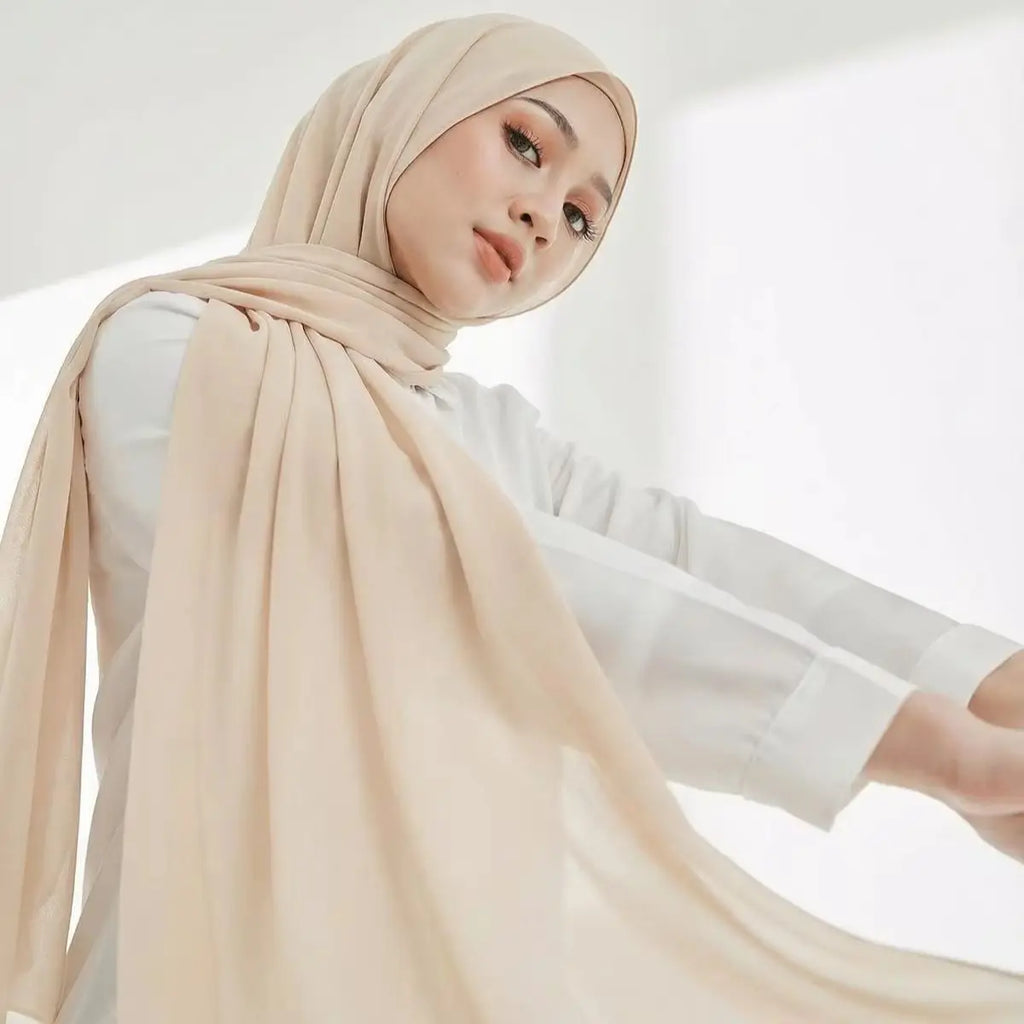 Chiffon Hijab Scarf Muslim Ramadan Abayas Shawl Women Hijab Cloth Premium Chiffon Headscarf Turban Malaysian Islamic Dresses