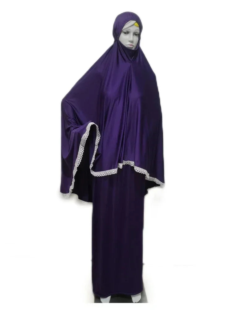 Eid Ramadan Prayer Garment Muslim Women Skirt Sets 2 Piece Abaya Set Dress musulman ensembles Hijab Long Khimar Skirt Sets Niqab