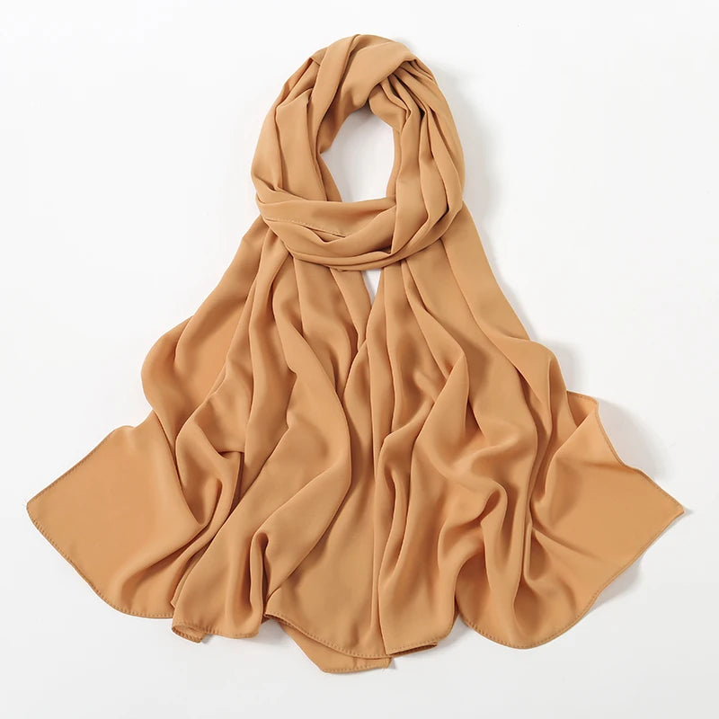 Chiffon Hijab Scarf Muslim Ramadan Abayas Shawl Women Hijab Cloth Premium Chiffon Headscarf Turban Malaysian Islamic Dresses
