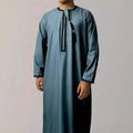 New Men's Muslim Fashion Abayas Dress O Neck Long Sleeve Pullover Kaftan Pakistan Saudi Arab Caftan Islamic Clothing Prayer Robe