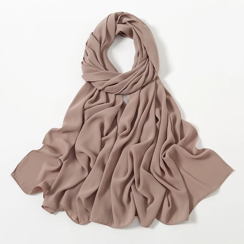 Chiffon Hijab Scarf Muslim Ramadan Abayas Shawl Women Hijab Cloth Premium Chiffon Headscarf Turban Malaysian Islamic Dresses
