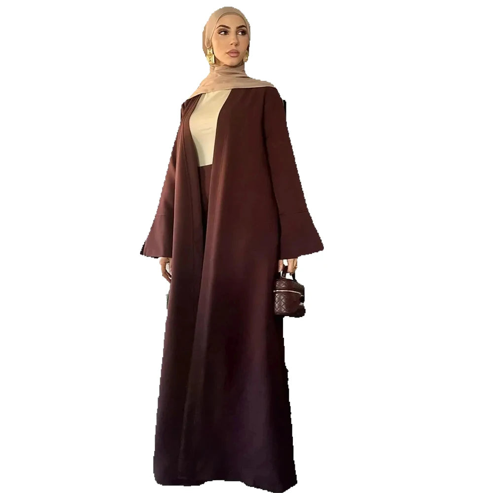 Eid Muslim Sets Women Kimono Cardigan Skirt 2 Piece Dress Turkey Outfit Islam Clothing Dubai Abaya Suit Ensemble Femme Musulmane